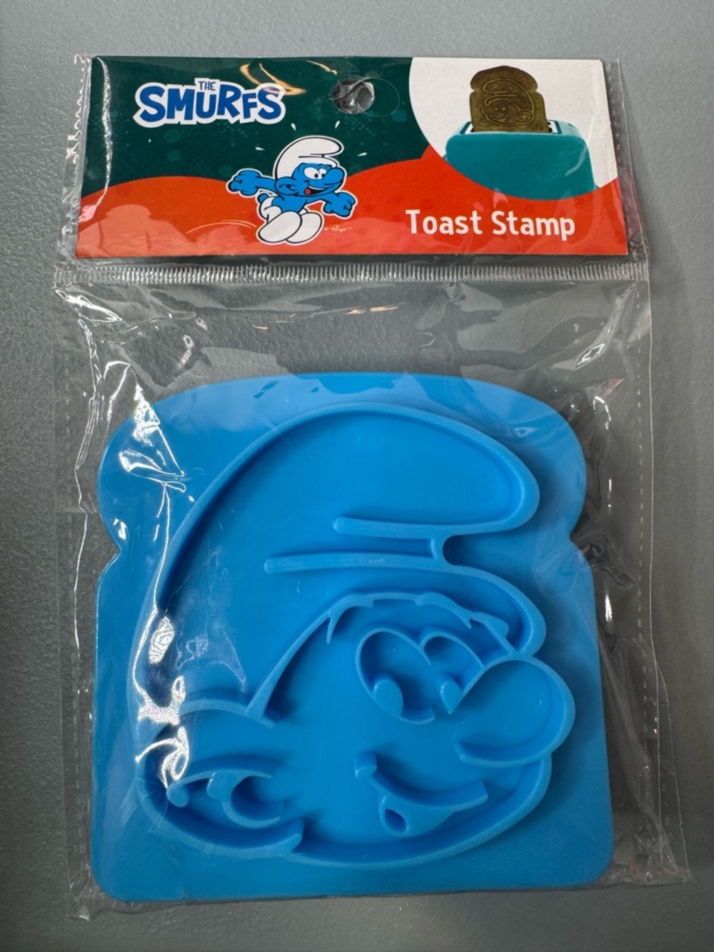 The Smurfs Toast embossing Stamp - Blue Smurf Face indention Smurf movie